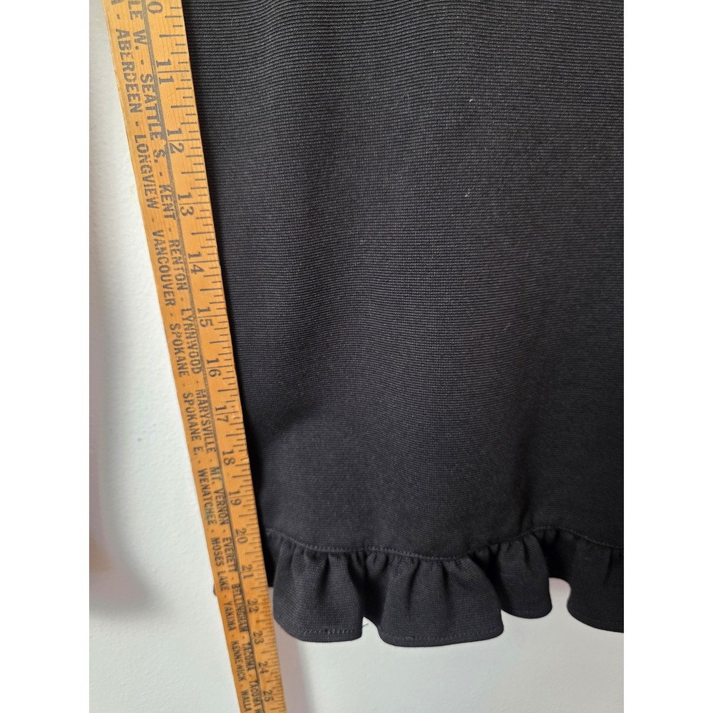 Maeve Anthropologie The Colette Ruffle Hem Cropped Pants Black 29P Wide Leg High - Picture 11 of 11